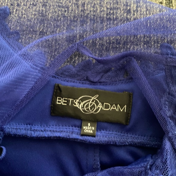 Blue Ruched Ruffled Maxi Gown - Picture 9 of 9